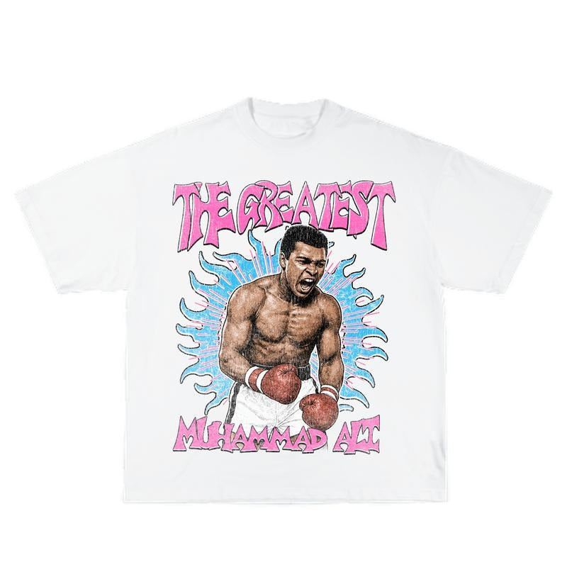 The Greatest Ali Inspired Vintage Graphic T-shirt Heavy Cotton Tee Basketball 90 s Styled Shirt Hiphop Vibes Y2K...