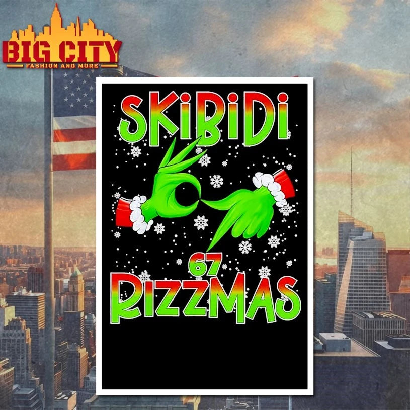 The Grinch 6 7 Christmas Skibidi Rizzmas 67 Holiday Shirt