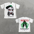 The Illest Villain Wanted Graphic Casual Street Basketball T-Shirt, Y2k Shirt, Hip Hop, Unisex T-Shirt, Gift For Men...