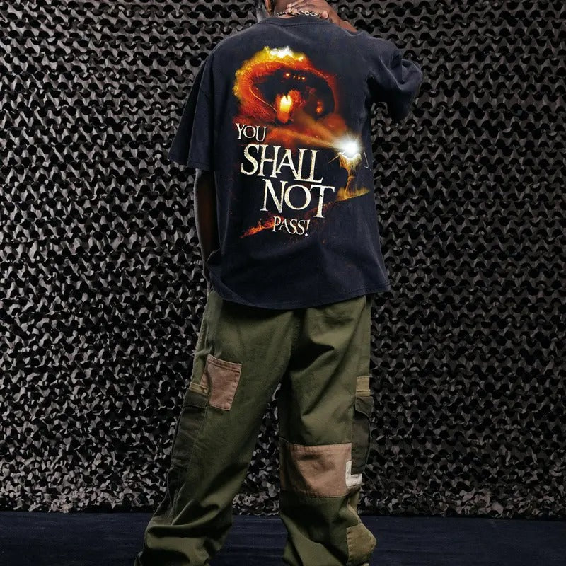 The Lord Of The Rings Gandalf vs Mordor Vintage T-Shirt Trending Movie Shirt Menswear Womenswear Streetwear Movie Fans...
