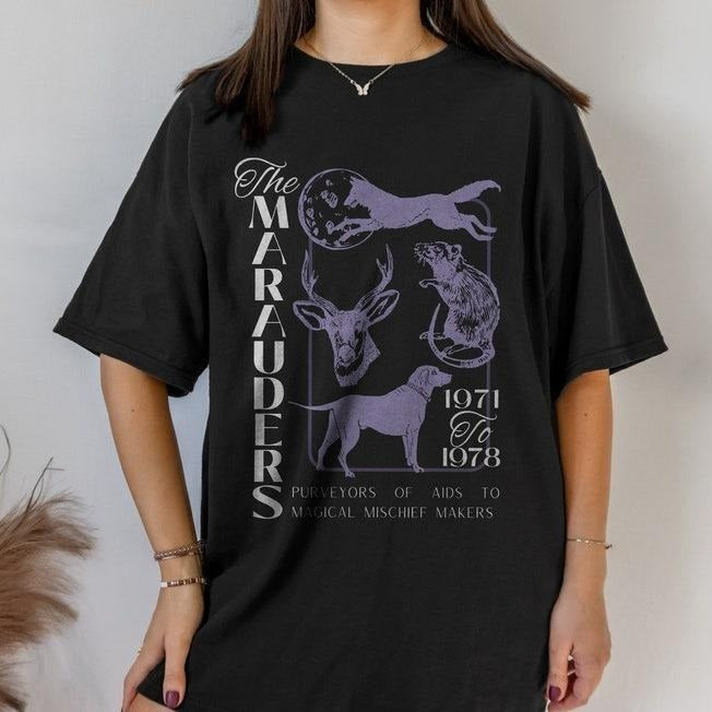The Marauders Fandom Universal Shirt Literary Tee Bookish Shirt Sirius Black Peter Pettigrew James Potter Remus Lupin...