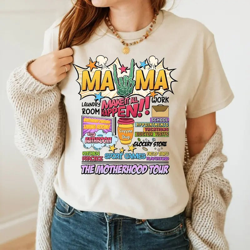 The Motherhood Tour Shirt, Some Days I Rock It Shirt, Some Days It Rocks Me Shirt, Mama Lighting Bold Shirt, Mom Shirt...
