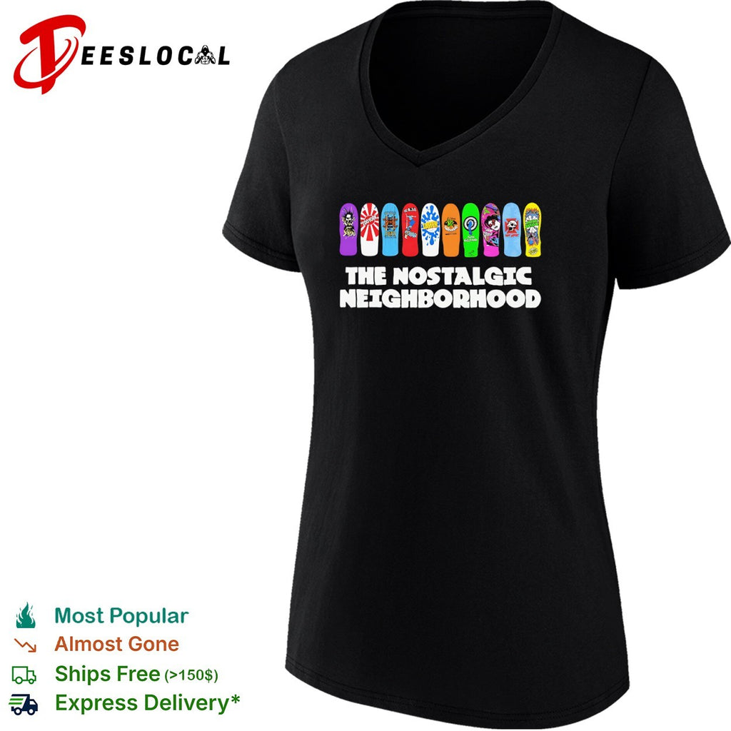 The Nostalgic Neighborhood Vintage Skateboard Deck Collection shirt