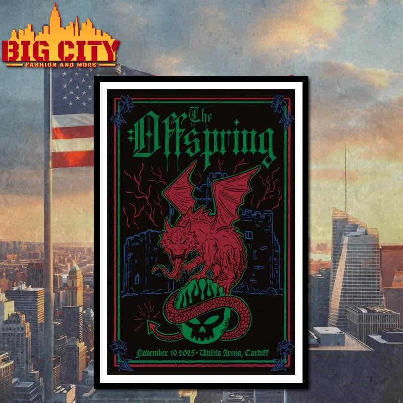 The Offspring Utilita Arena Cardiff Wales Nov 10 2025 Poster Shirt