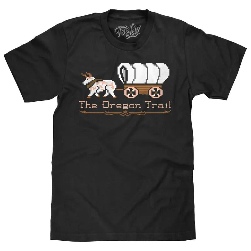 The Oregon Trail Shirt Video Game Logo T-Shirt - Black Hoodie, Sweatshirt | RetroVerseTees.com
