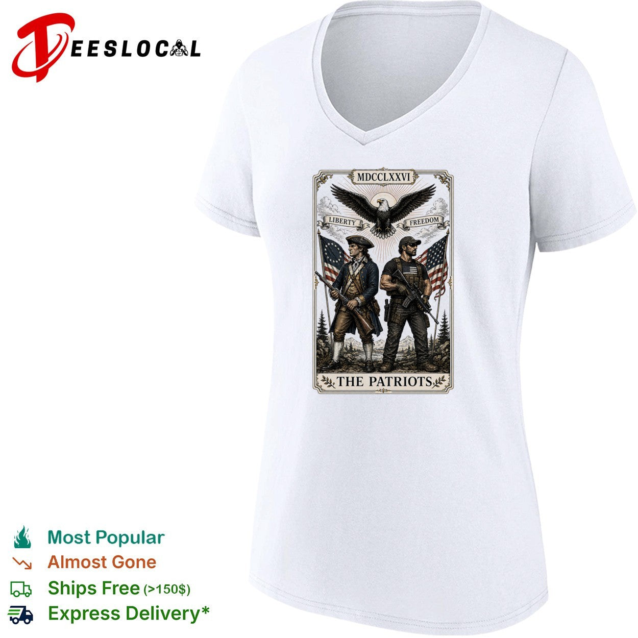 The Patriots MDCCLXXVI liberty freedom eagle soldiers shirt