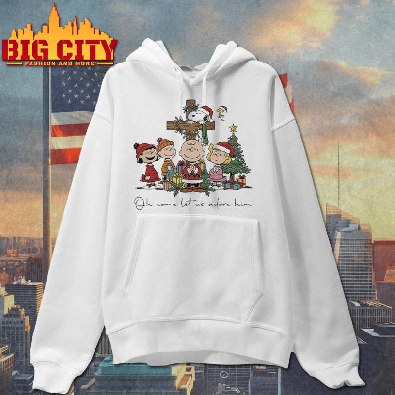 The Peanuts Christmas Christian Oh Come Let Us Adore Him shirt