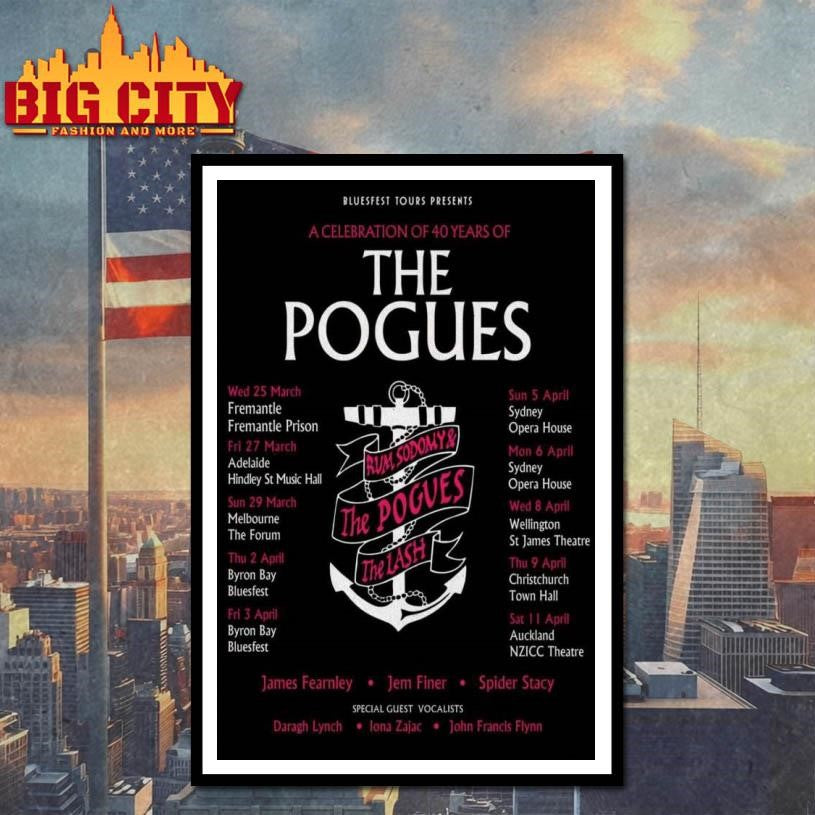 The Pogues 40 Years Of Rum Sodomy and The Lash 2026 Poster shirt