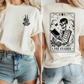 The Reader Tarot Card Double Sided Sweatshirt, Skeleton Reading Shirt, Book Lover Gift For Women, Book Lover, Bookworm...