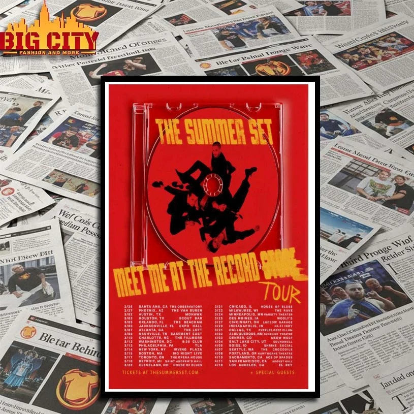 The Summer Set Meet Me The Record Tour 2026 Poster shirt