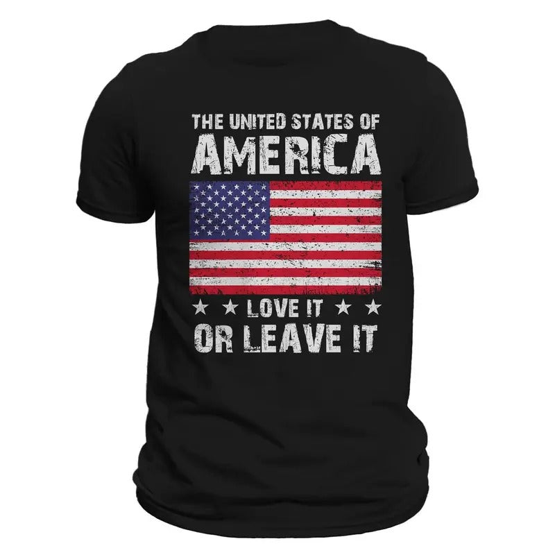 The United States of America Love It or Leave It T-Shirt Casual Crewneck Hoodie, Sweatshirt | RetroVerseTees.com