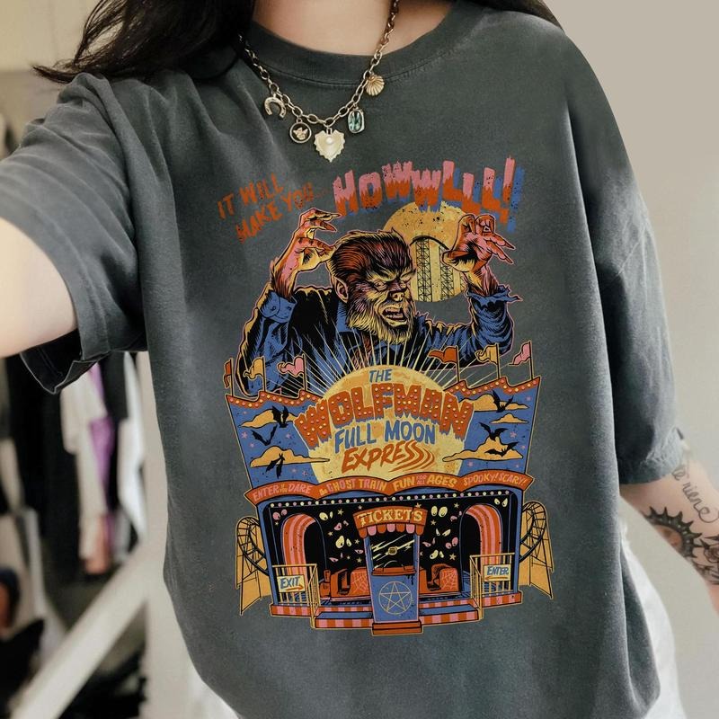 The Wolfman Express Shirt, Halloween Vintage Horror Tee Hoodie, Sweatshirt | RetroVerseTees.com