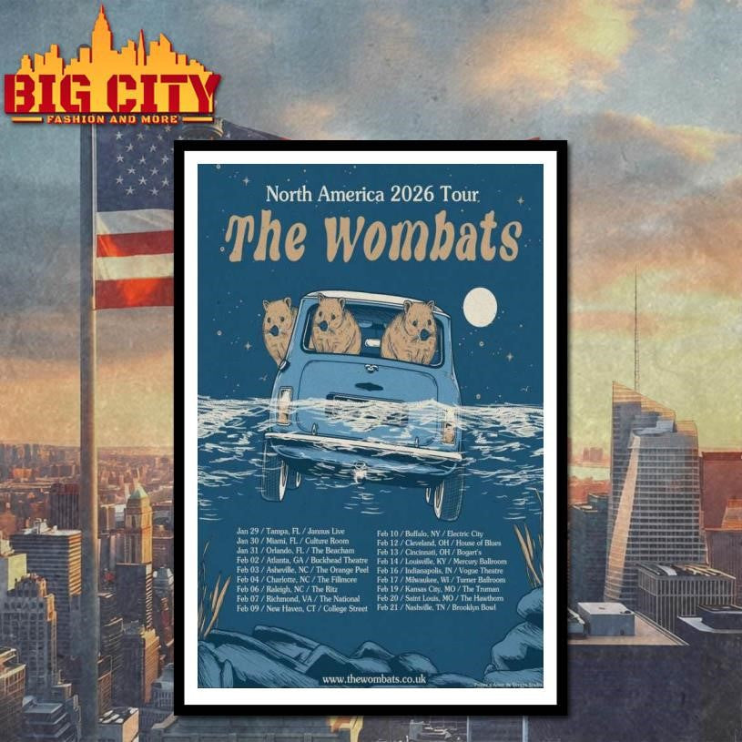 The Wombats North America 2026 Tour Poster shirt