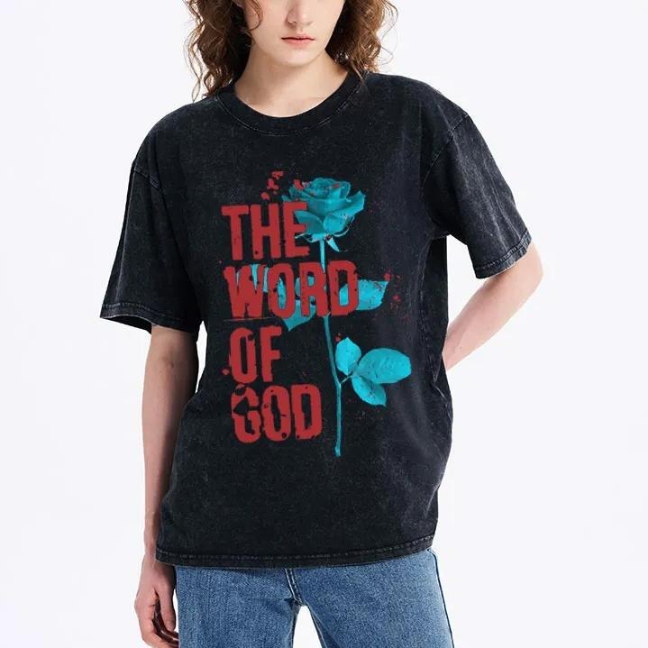 The World Of God Christian Washed Comfy T-Shirt Pure Cotton Fabric Casual Streetstyle Crew Neck Short Sleeve Soft-Washed...