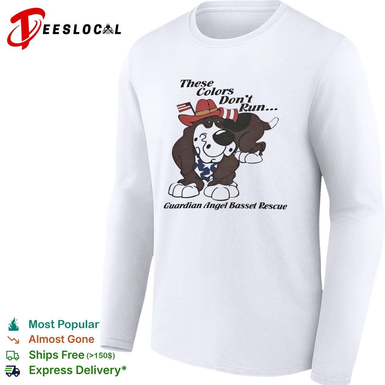 These Colors Dont Run Guardian Angel Basset Rescue Patriotic Dog Breed shirt