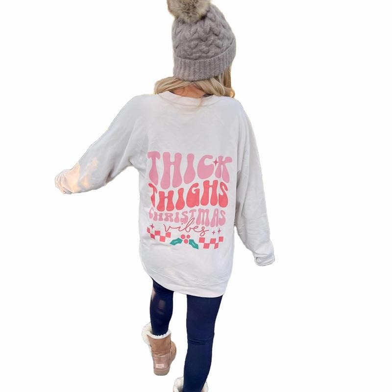 Thick Thighs Christmas Graphic Sweatshirt T-Shirts, Hoodie | RetroVerseTees.com