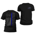 Thin Blue Line Flag We The People 1776 Two Side Print Police Men's T-Shirt Casual Classic Hoodie, Sweatshirt