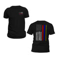 Thin Red Blue Green Line Flag Front & Back Print T-Shirt Casual Crewneck Hoodie, Sweatshirt | RetroVerseTees.com
