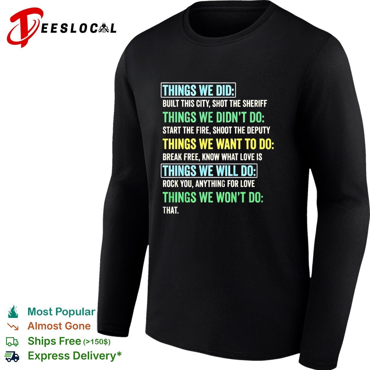 Things We Did Music Lyrics List song references shirt