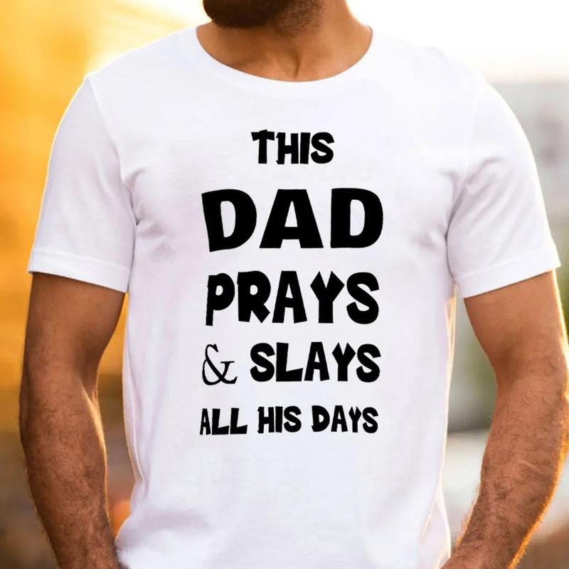 This DAD Prays Gunpla brand Slays Spiky hair fighters His Days Christian TShirt Pure Cotton Fabric Casual Streetstyle...