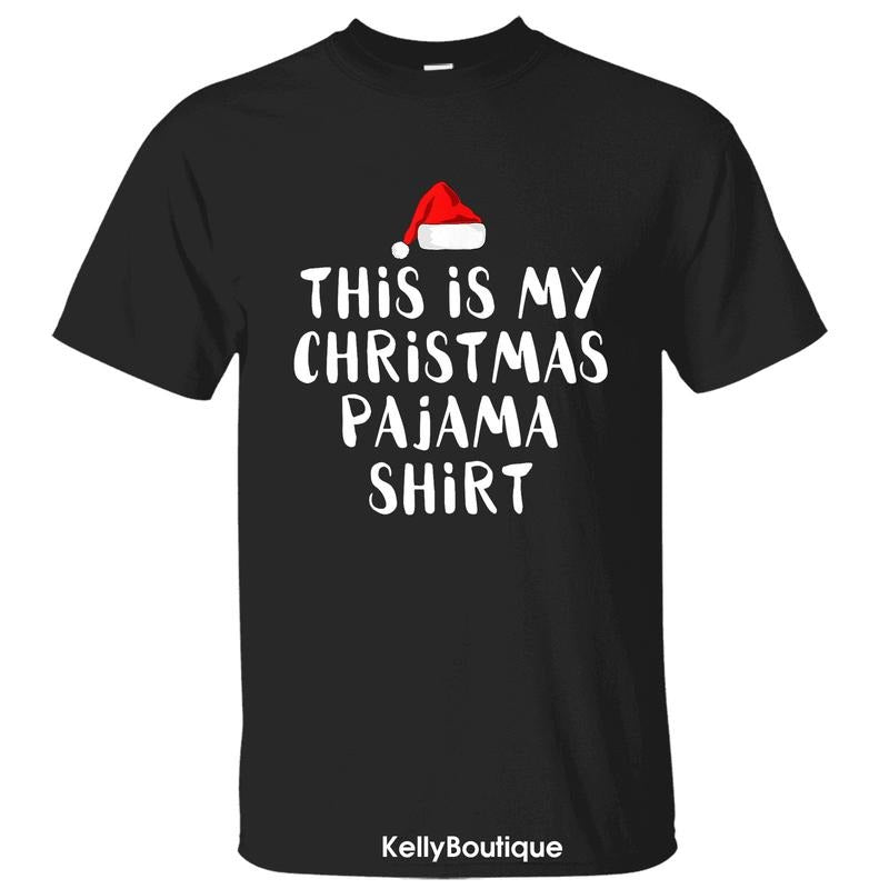 This Is My Christmas Pajama Shirt Funny Christmas T-Shirt, Trendy Christmas Season Graphic Design Unisex Cotton T-shirt...