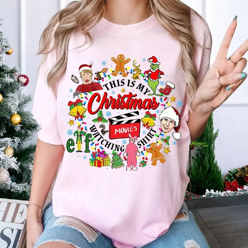 This Is My Christmas Watching Shirt, Christmas Movie Shirt, Christmas Friends Sweatshirt, Christmas Movies Tshirt Hoodie