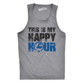 This Is My Happy Hour Tank Top Funny Fitness Workout Drinking Sleeveless Tee Funny Workout Shirt for Men with Plus Sizes...