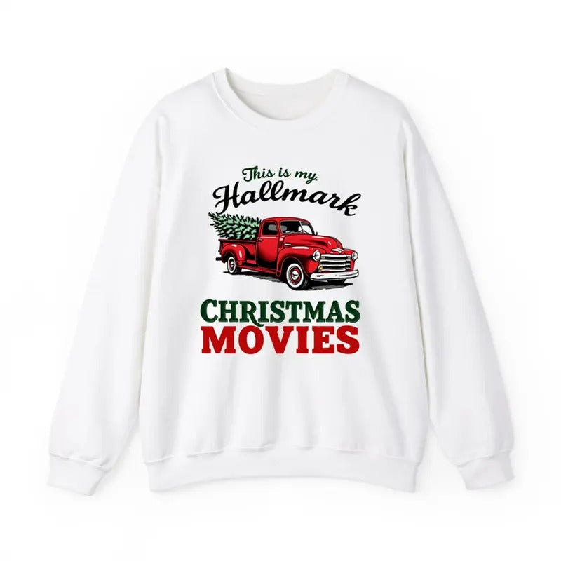 This Is My Movie Watching T-Shirt Christmas Cinema Graphic Crewneck Sweatshirt Hoodie | RetroVerseTees.com