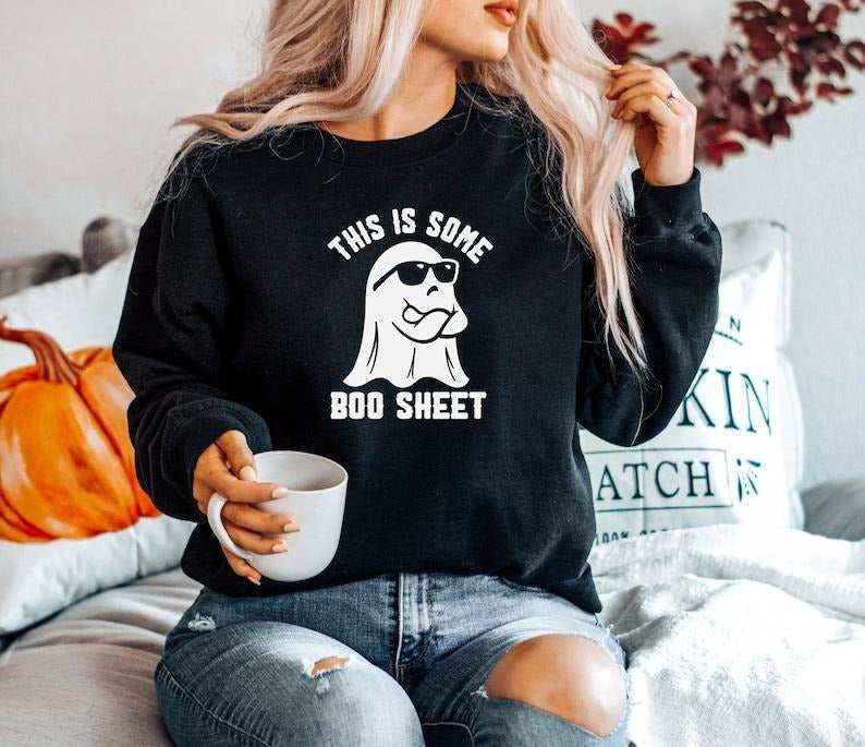 This Is Some Boo Sheet Sweatshirt, Halloween Sweatshirt, Retro Halloween Kids Shirt, Ghost Shirt,Boo Sheet Shirt,Funny...
