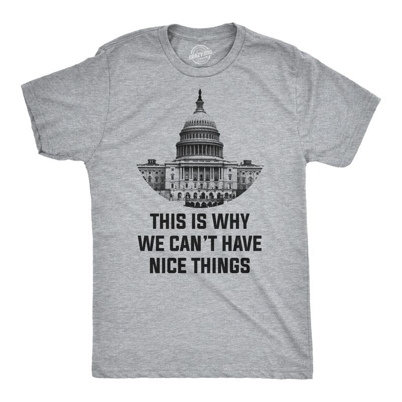 This Is Why We Can't Have Nice Things T Shirt Funny Anti Capitol Political Tee Mens Funny T Shirts Cool Vintage Fashion...