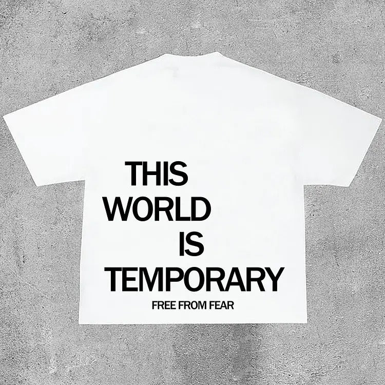 This World Is Temporary Print Cotton T-Shirt Hoodie, Sweatshirt | RetroVerseTees.com