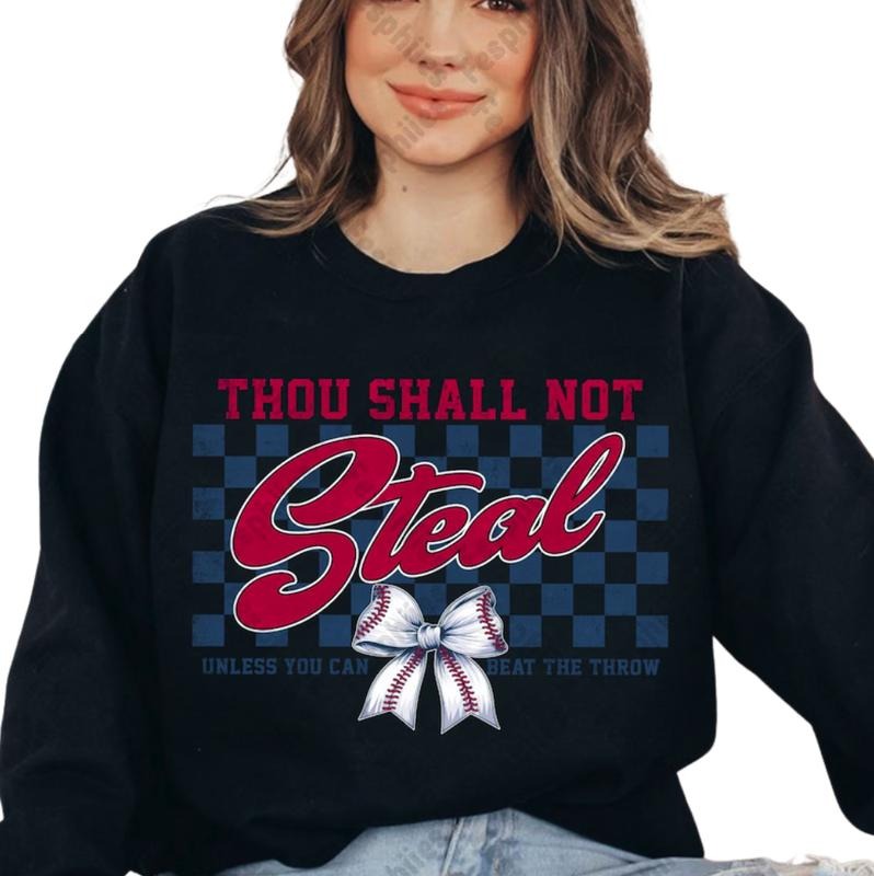 Thou Shall Not Steal Baseball Vintage Graphic Shirt,  Funny Baseball T-Shirt, Baseball Lover Gift, Game Day Sweatshirt,...