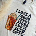 Thrift Store & Coffee Graphic Tee Hoodie, Sweatshirt | RetroVerseTees.com