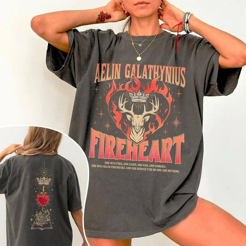 Throne Of Glass Fan Shirt, Aelin Galathynius Shirts - Fireheart Aelin T-Shirt, Kingsflame The Thirteen, Gift For Book Lover Shirt