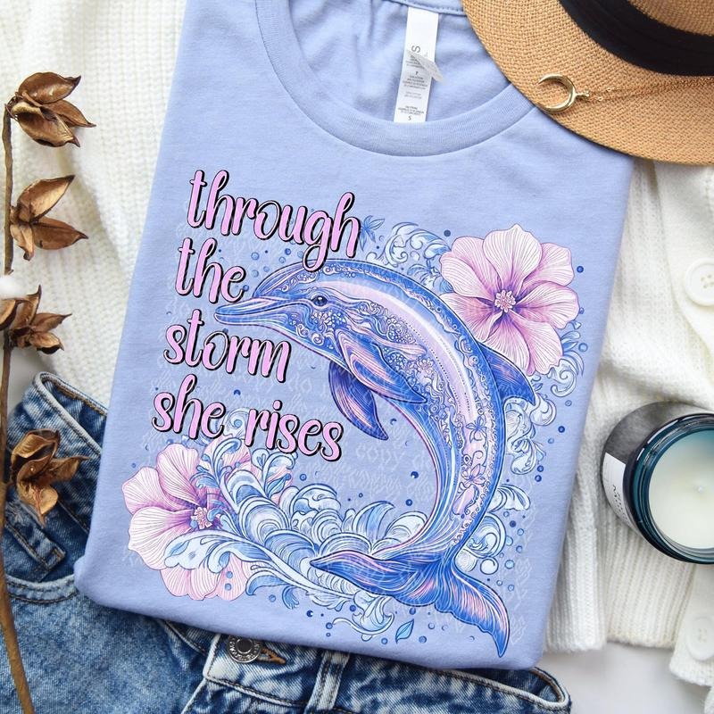 Through the Storm Dolphin DTF Transfers - THIS IS NOT A SHIRT Hoodie, Sweatshirt | RetroVerseTees.com