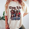 Thug Life Chicano Horror Movie Girl Shirt, Scary Halloween Horror Movie Shirt, Halloween Friends, Horror Tarot Card,...