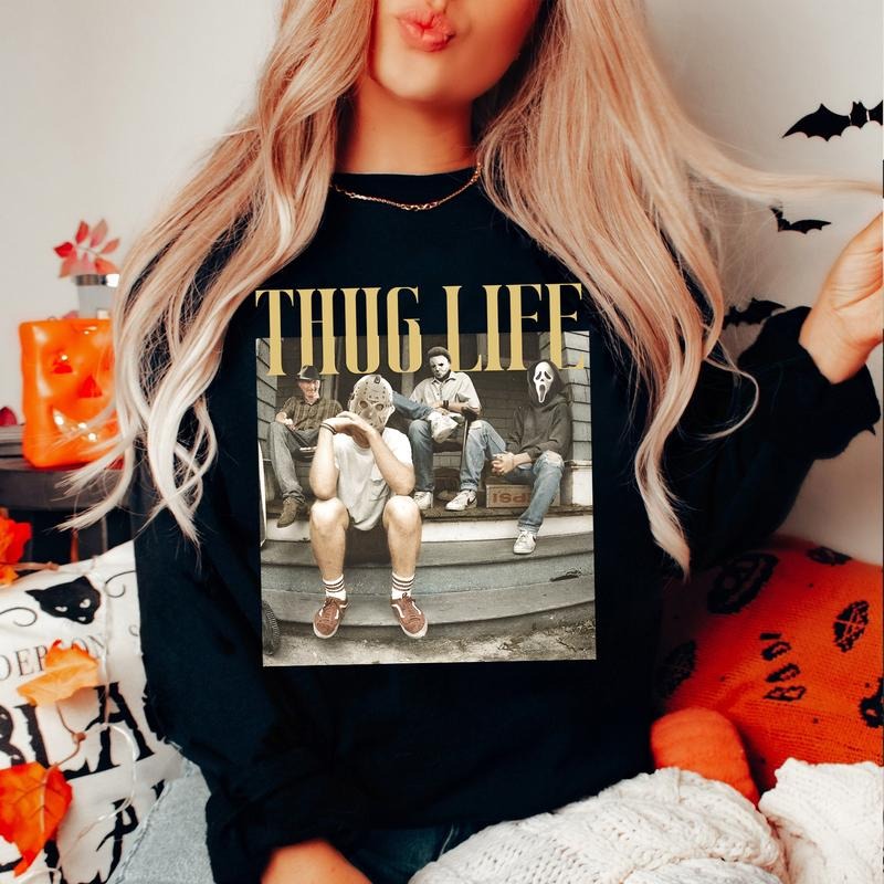 Thug Life Friends Horr0r Shirt, Halloween M0vie Shirt, Shirt For Fan Hoodie, Sweatshirt | RetroVerseTees.com