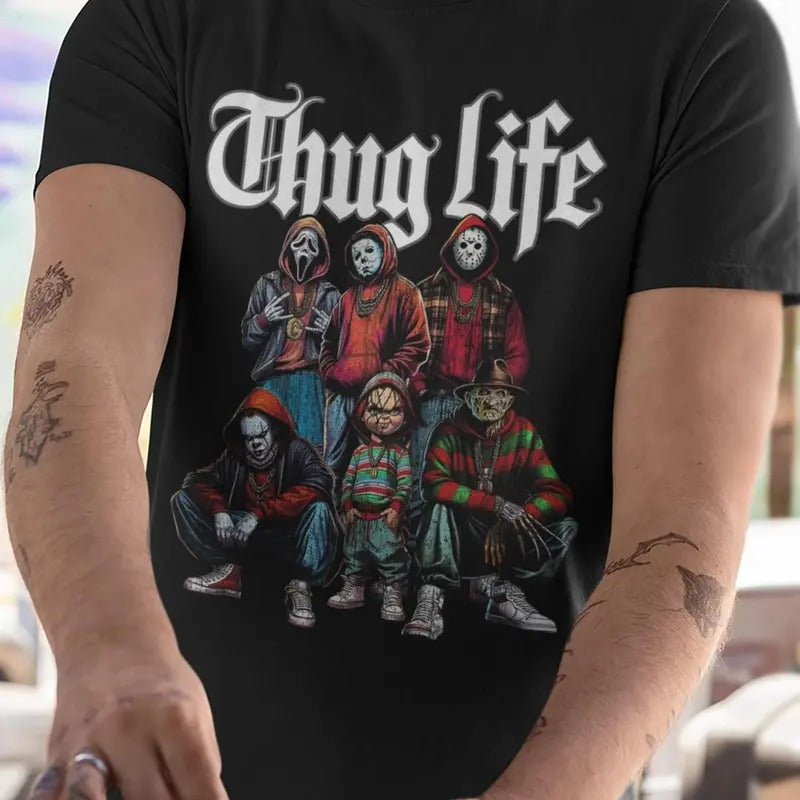 Thug Life Horror Shirt Cool T Shirt Hollywood T-Shirts T-Shirt Horror Characters Classic Monsters Merch Movie Nights...
