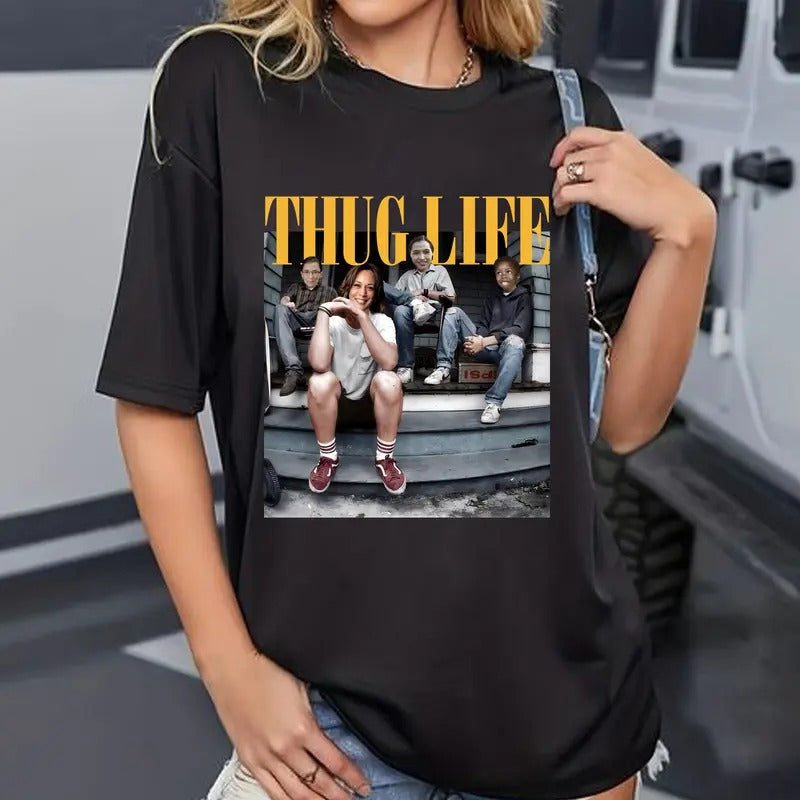 Thug Life Kamala Harris Shirt, Women's Right Shirt, Thug life Feminism Shirt, Sweatshirt Hoodie | RetroVerseTees.com