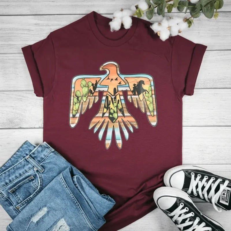 Thunderbird Sunset Graphic T-shirt Hoodie, Sweatshirt | RetroVerseTees.com