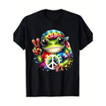 Tie Dye Frog Peace Logo Hippie T-shirt - 220g Made In USA Hoodie, Sweatshirt | RetroVerseTees.com
