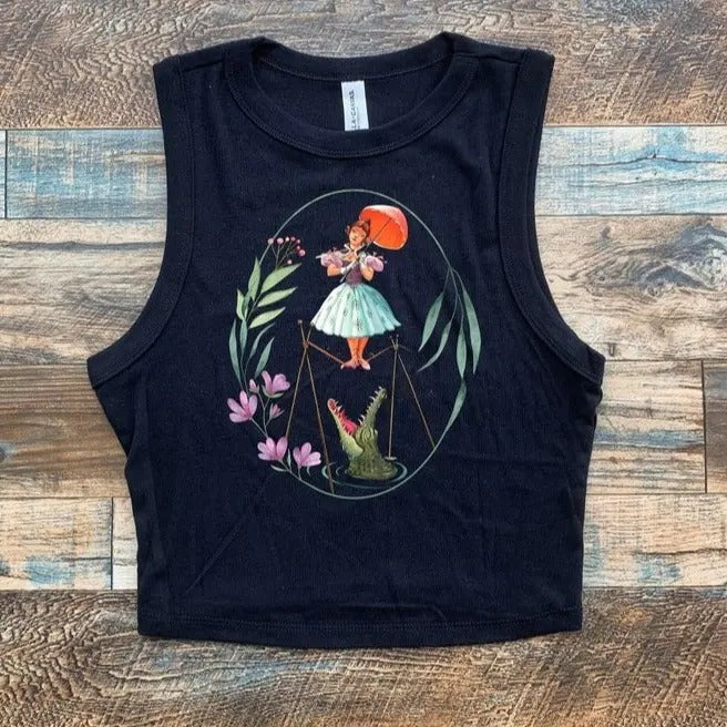Tightrope Lady Crop, Sally Slater Haunted Mansion Tank Fit Streetwear T-Shirts, Hoodie, Sweatshirt | RetroVerseTees.com