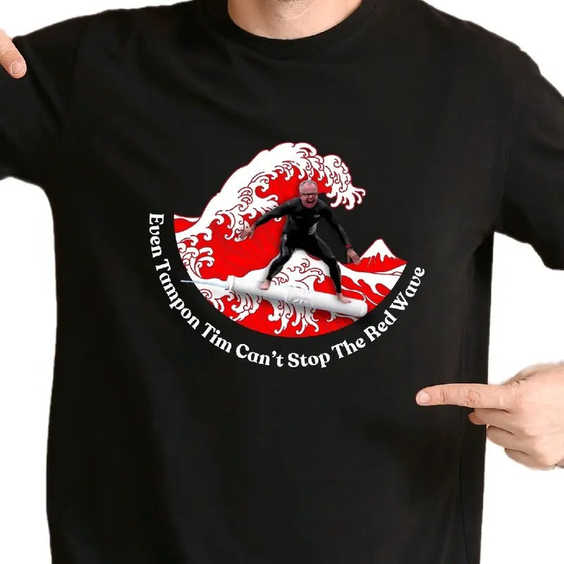 Tim Walz Red Wave Tshirt Cotton Menswear Soft t shirt funny meme Hoodie, Sweatshirt | RetroVerseTees.com