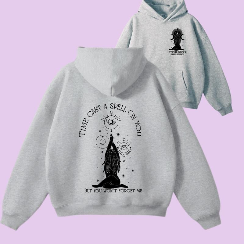 Time Cast A Spell On You Stevie Nicks 2 Side Hoodie Sweatshirt and T-shirt, Gift for Her, Cotton Shirt. | RetroVerseTees.com