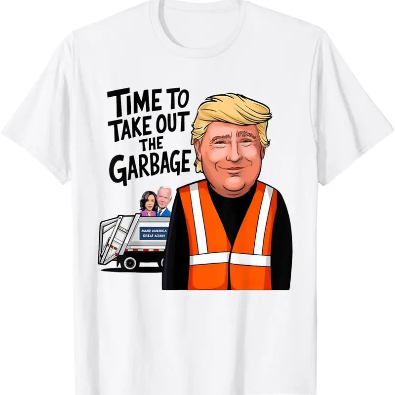 Time To Take Out The Garbage Funny MAGA Trump President 2024 T-Shirt Hoodie, Sweatshirt | RetroVerseTees.com