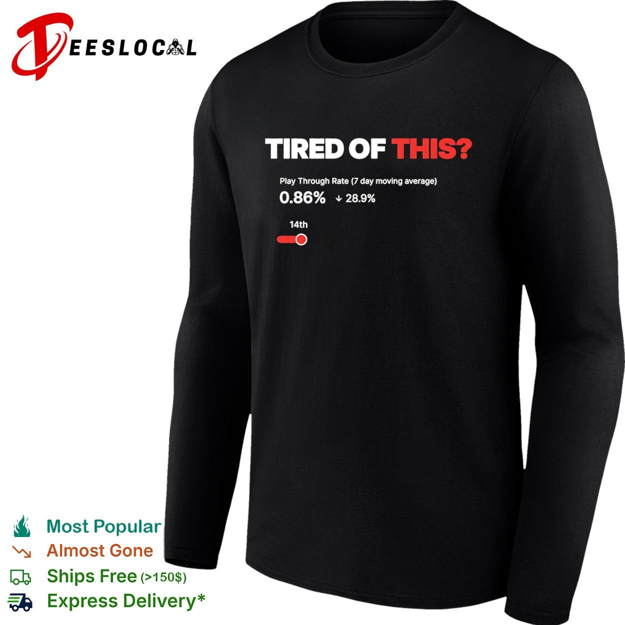 Tired of This Play Through Rate Analytics Dashboard shirt