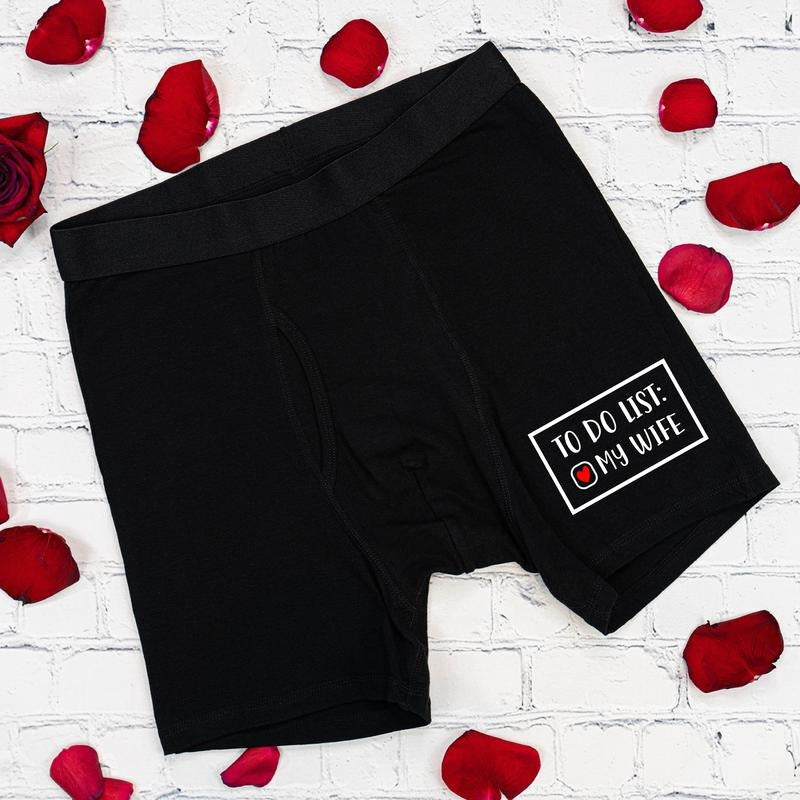 To Do List My Wife Underwear, Groom Wedding Present Underwear, Boyfriend Valentine Boxer, Husband Anniversary Gift, Funny...