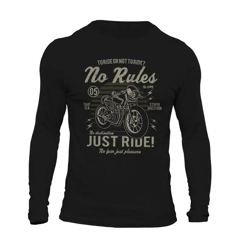 To Ride or Not To Ride Motorcycle Riding Long Sleeve Men's T-Shirt Casual Classic Hoodie, Sweatshirt | RetroVerseTees.com