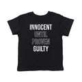 Toddler Innocent Until Proven Guilty T Shirt Funny Court Defense Bad Behavior Joke Tee For Young Kids Funny Toddler...