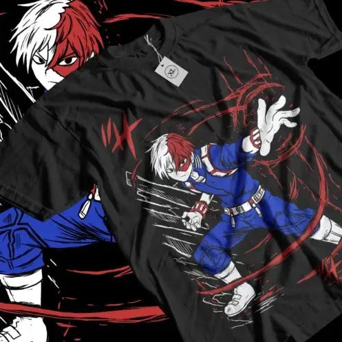 Todoroki T-shirt Academia my hero All sizes Mha Toya Dabi Anime Gift Black Shirt Hoodie, Sweatshirt | RetroVerseTees.com
